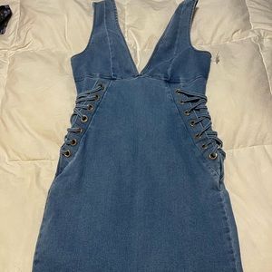 Jean body con dress